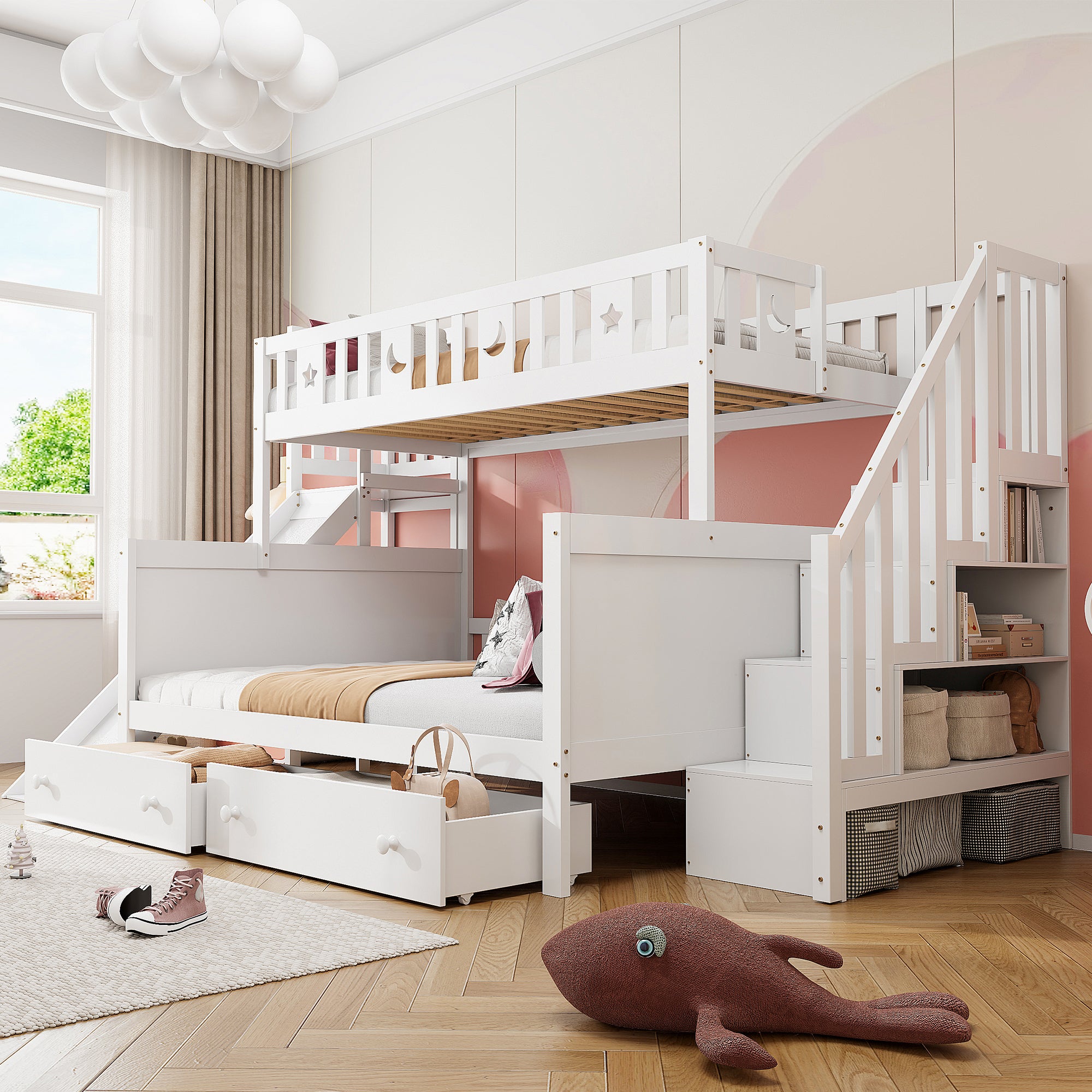 Litera infantil Bunk 90x200/140x200 cm Resbaladilla,Verano,2
