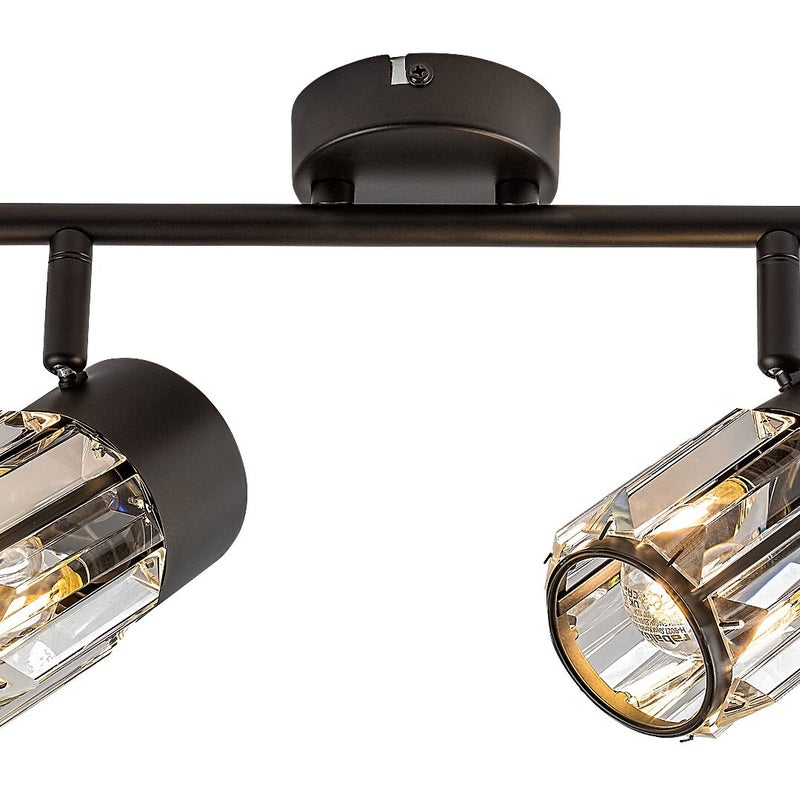 Reflektor sufitowy spot natynkowy Venaro listwa czarno-przezroczysty 2xE14x15W wym: 18 x 29 x 8 cm metal Rabalux