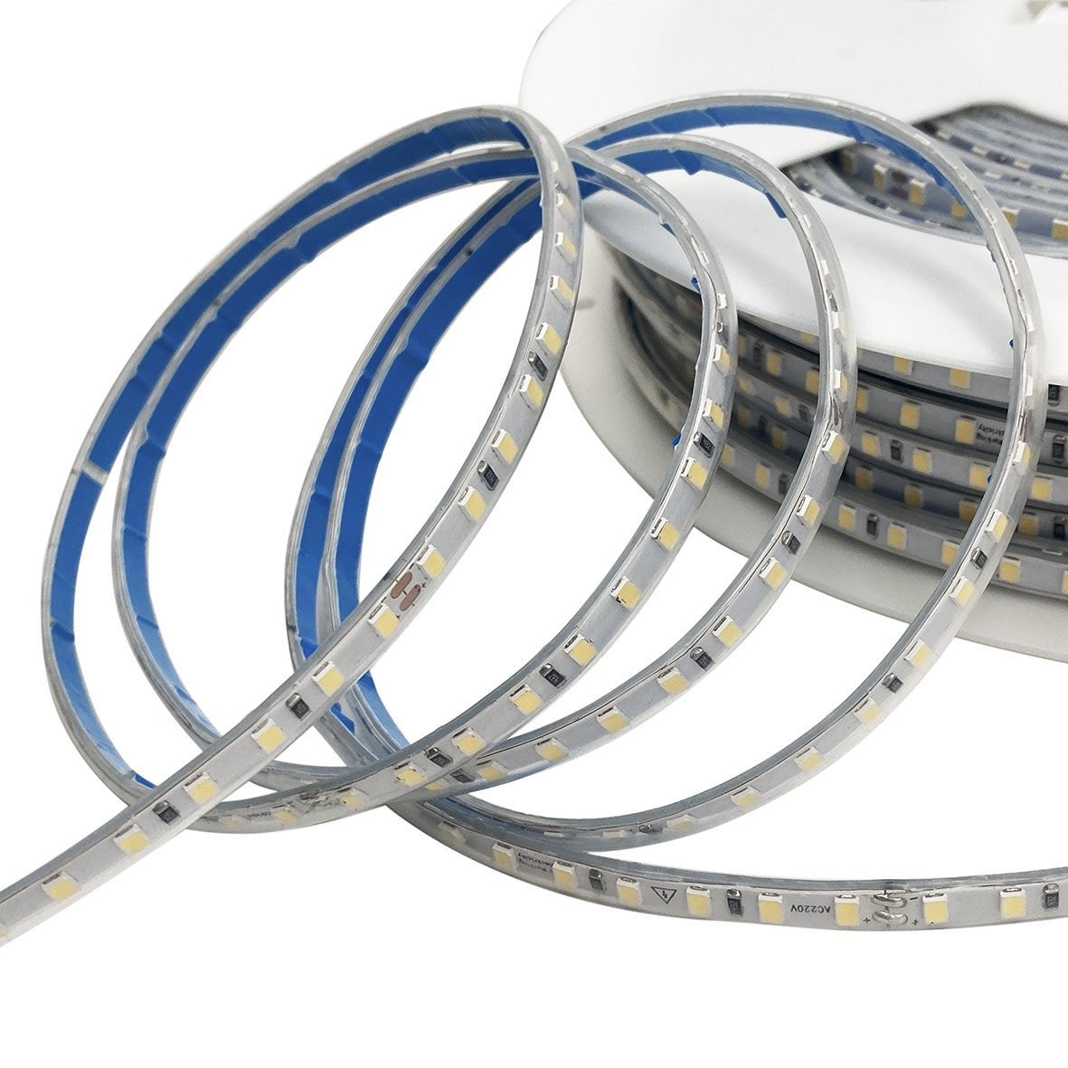 Ruban LED 220V AC 50M 8mm 2835 IP65 120LED/M - Blanc Froid 6000K - 8000K - SILAMP - 2