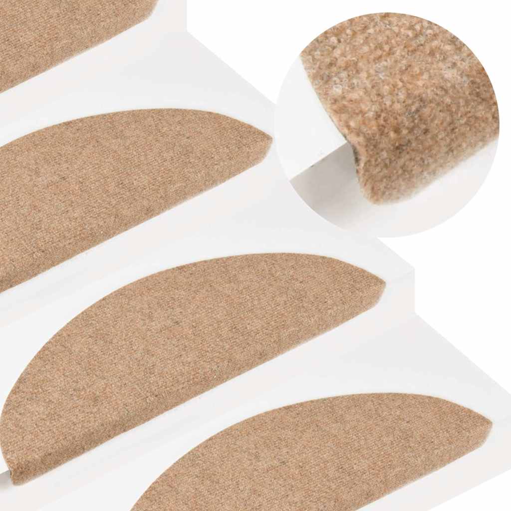 Maty na schody samoprzylepne 20 szt. Beżowe 56x17x3 cm vidaXL