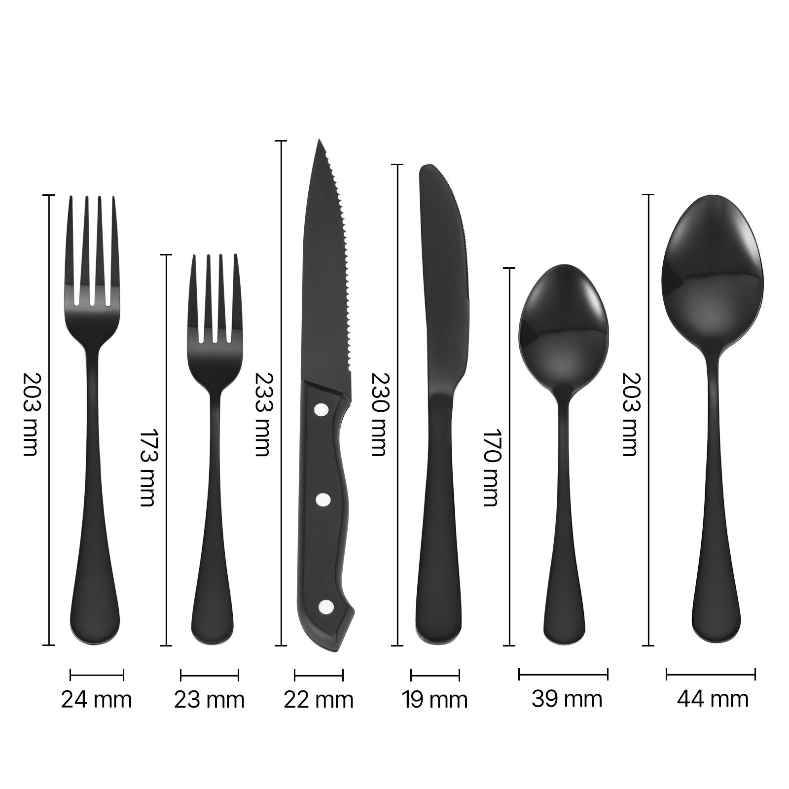 Juego de cubiertos 48 piezas,SucceBuy acero inoxidable de calidad alimentaria,apto para lavavajillas,con cuchillos para bistec,tenedores,cucharas - 2