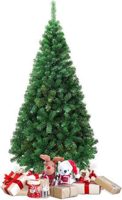Albero Di Natale Artificiale 150 Cm - Verde, Con 350 Rami E Base Metallica, Per Casa E Ufficio - Foto 8