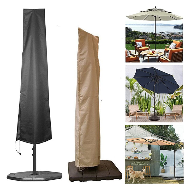 Pokrowiec ochronny na parasol o wymiarach 183 x 25 x 35 cm, wodoodporny i odporny na promieniowanie UV - Czarny