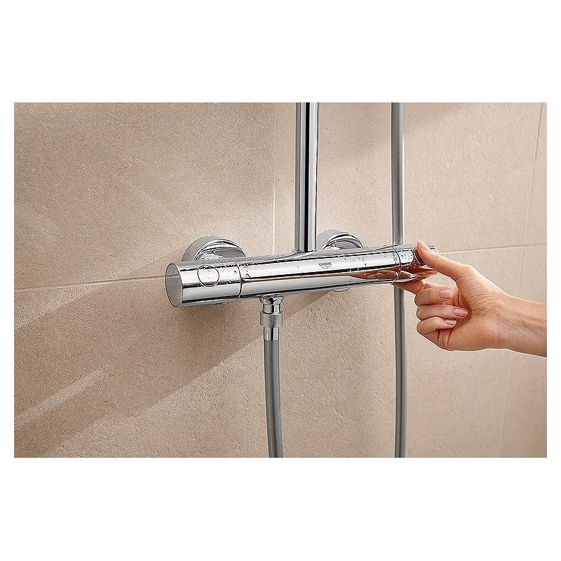 Sistema de ducha termostática GROHE Tempesta Cube 250 con teleducha y rociador mural - 3