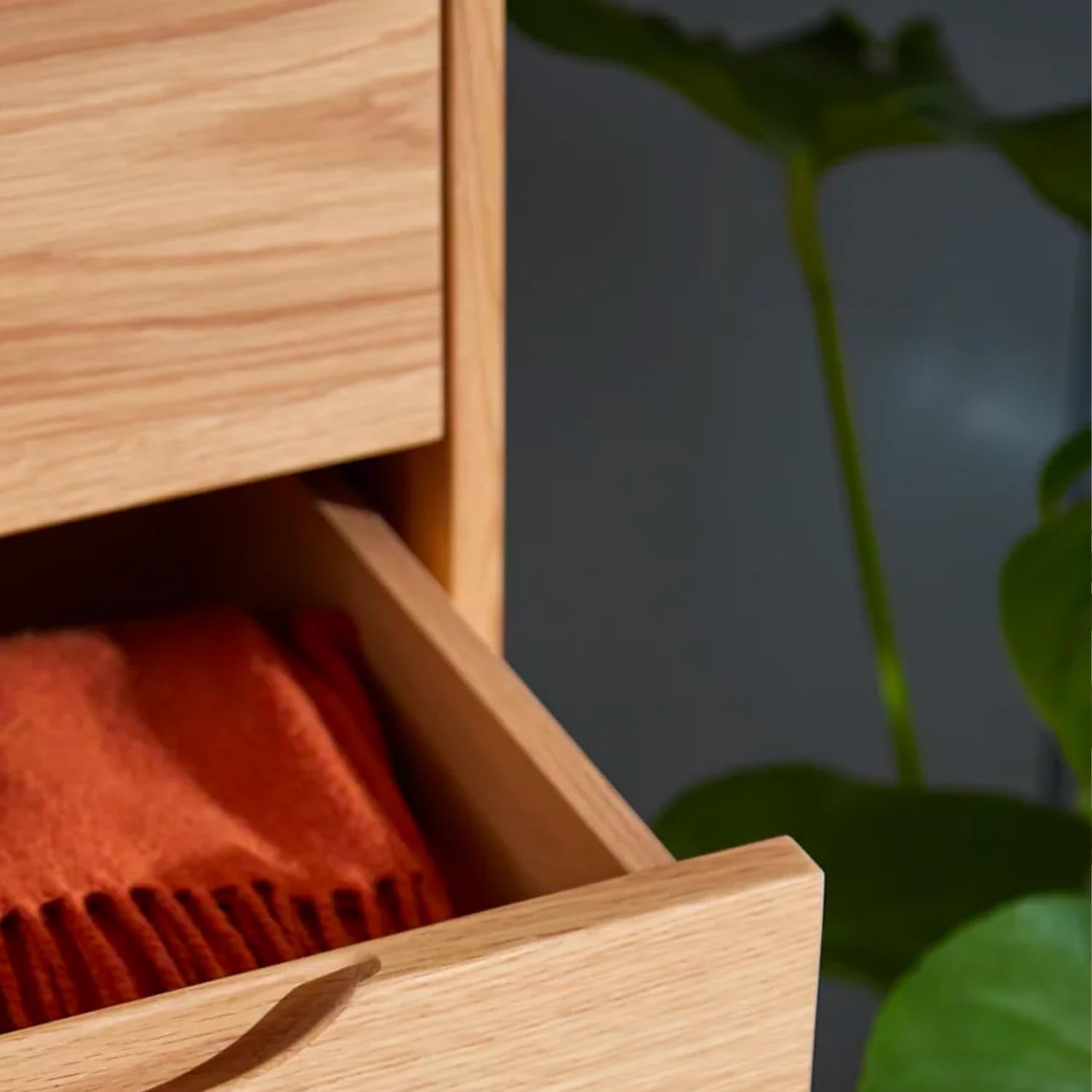 Commode 4 tiroirs effet chêne naturel 