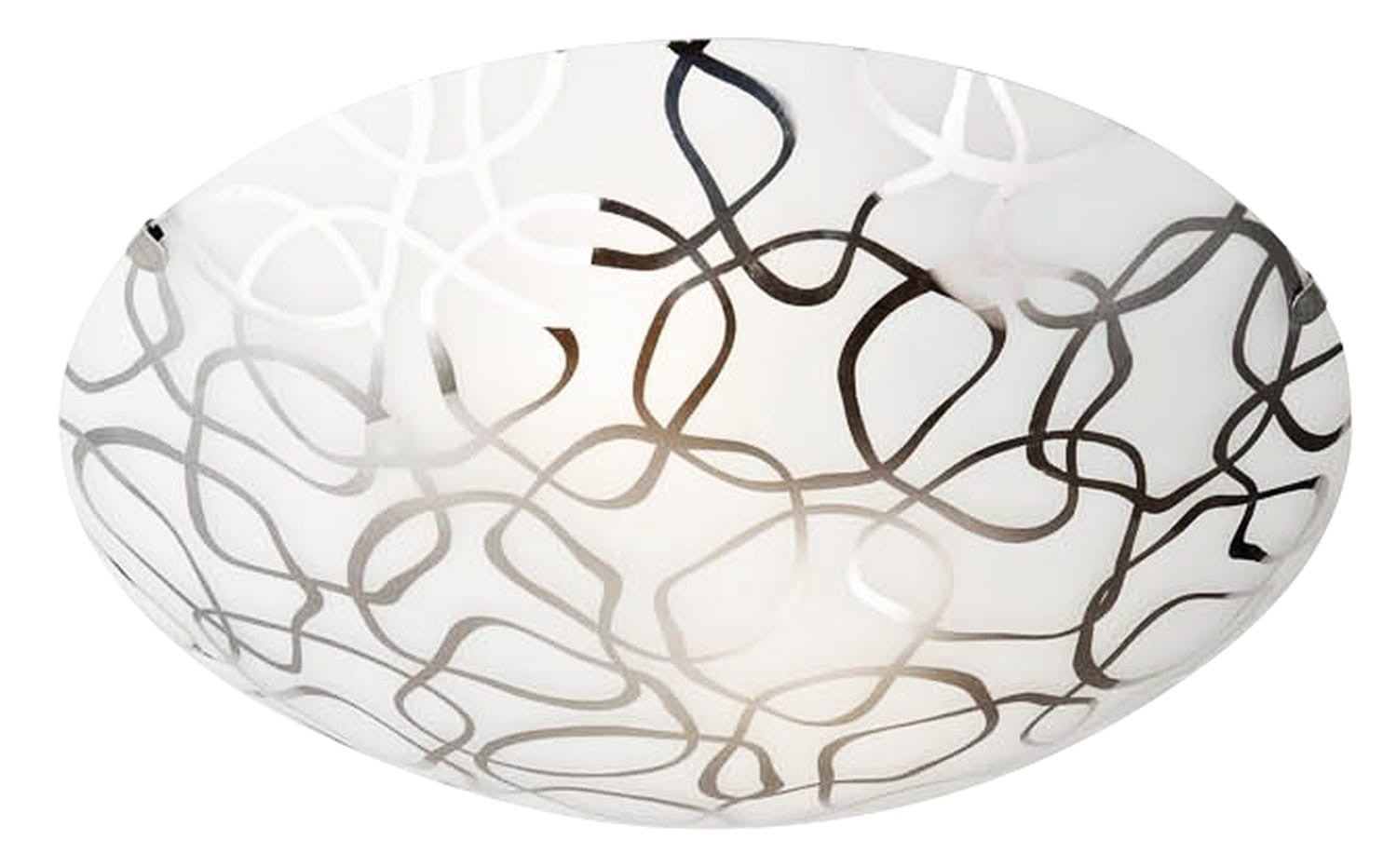 Plafon Galeo okrągły chromowany czarny 1xE27x20W wym: 9 x 30 cm IP20 szkło Candellux