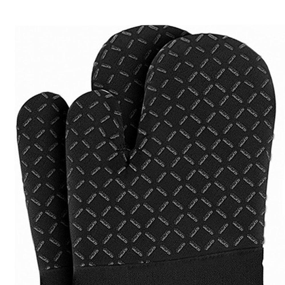 Lot de 4 gants de cuisine, gants de cuisine et gants de cuisine en coton silicone, 31 x 17 x 3,5 cm. - 5