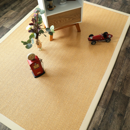 Tapis en sisal naturel - Veracruz chevron - Miel et écru - 80 x 150 cm - 2