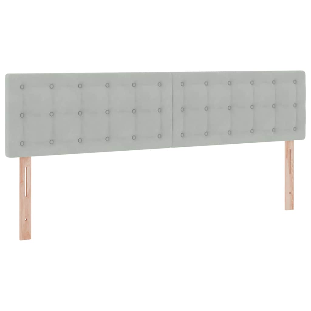 Lit de rangement avec matelas gris clair 160 x 200 cm velours - 9