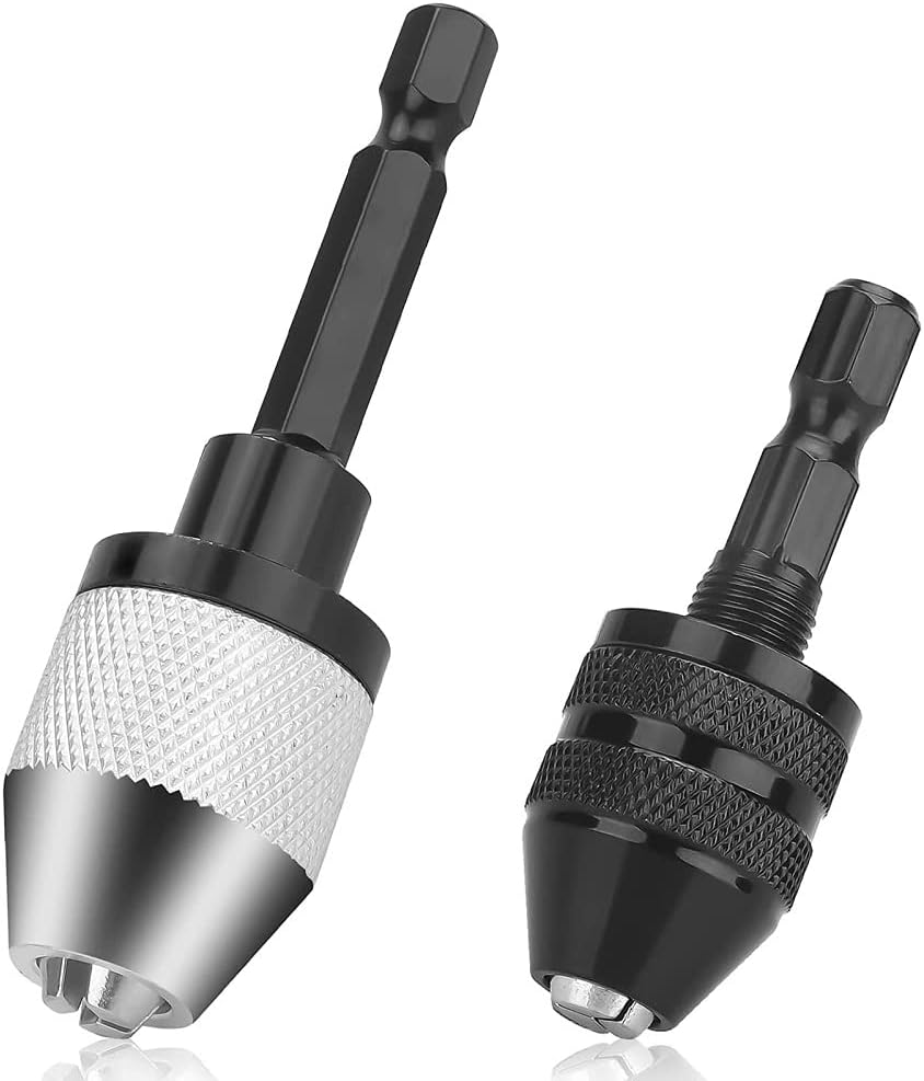 Zestaw wierteł bezkluczykowych 2-częściowy – adapter do wierteł z chwytem sześciokątnym 1/4", adapter szybkiej wymiany