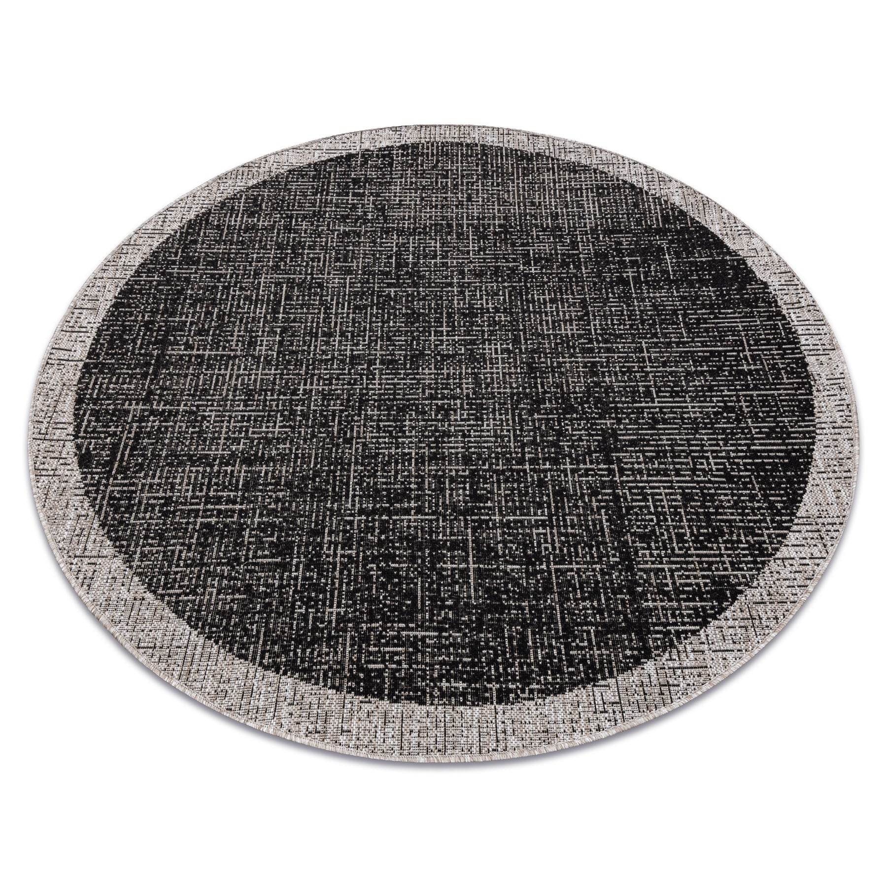 DYWAN SZNURKOWY SIZAL FLOORLUX KOŁO 20401 Ramka czarny / srebrny koło 160 cm