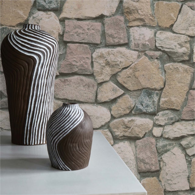 Papel pintado de piedra Vicco M1-No.848 Papel pintado de piedra crema gris