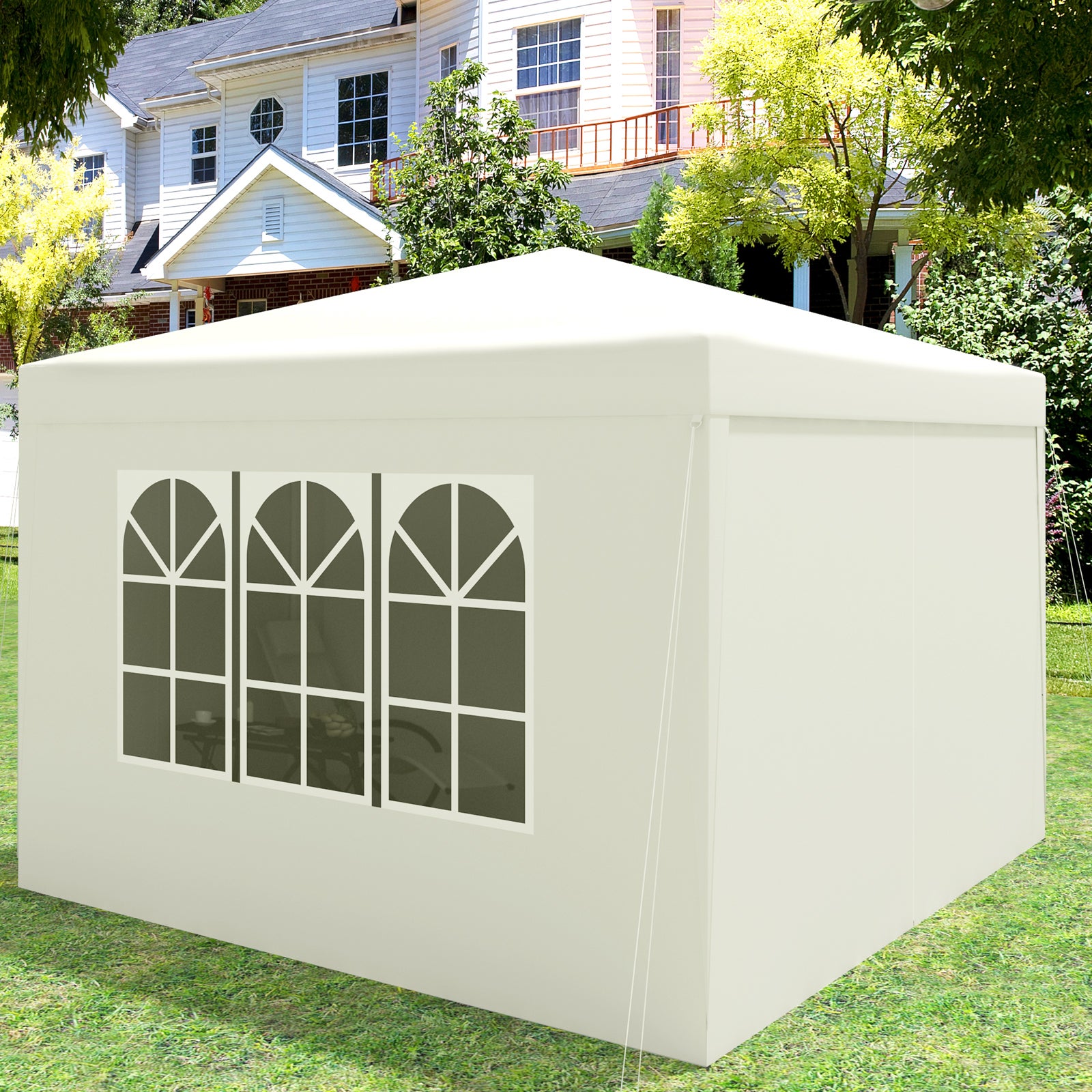 3 x 3m jardín carpa plegable toldo impermeable UV protección solar con bolsa de transporte Camping Gazebo Sunshade Shelter,Azul - 5