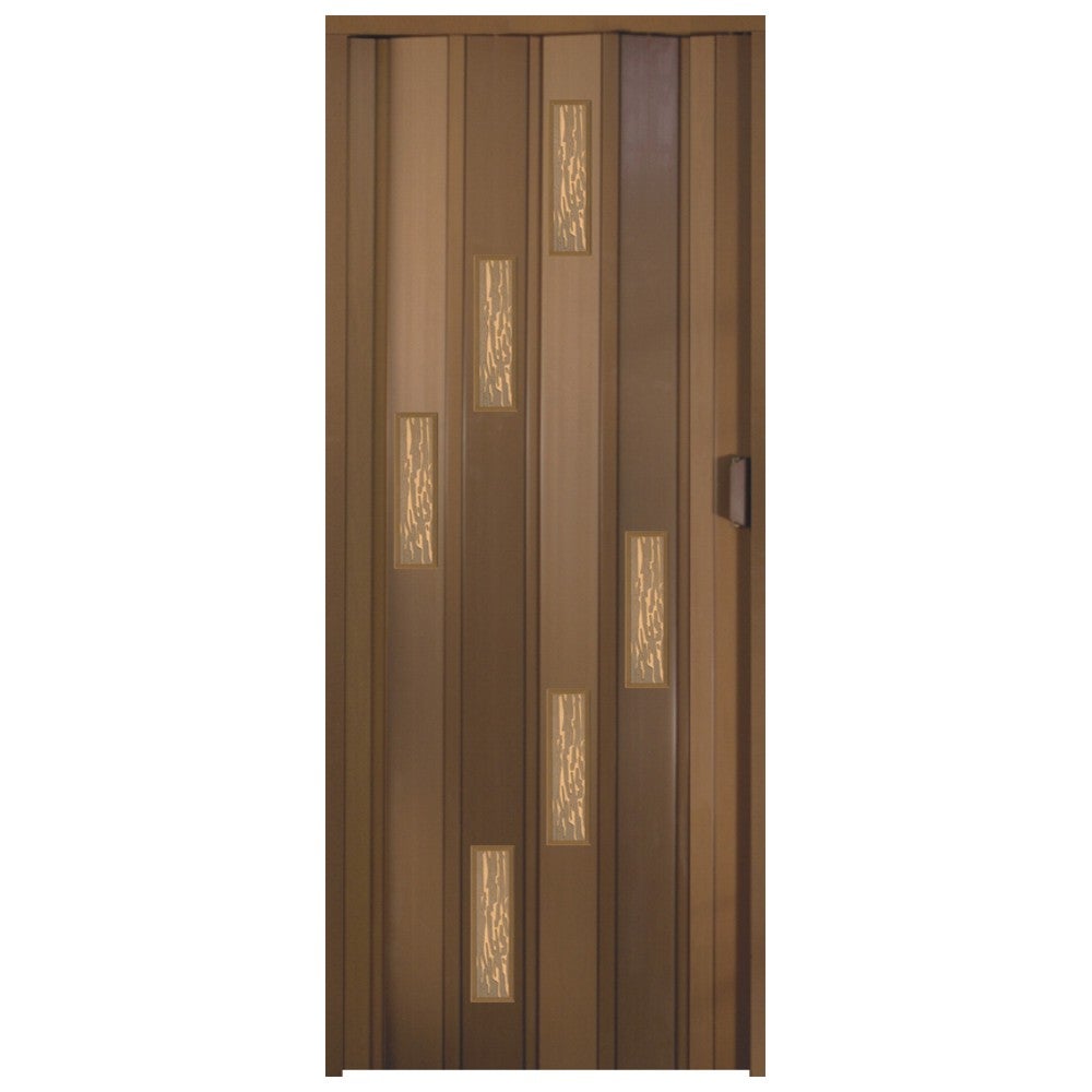 Usa plianta PVC, cu 6 geamuri, 85x203cm, nuc, fabricatie Italia