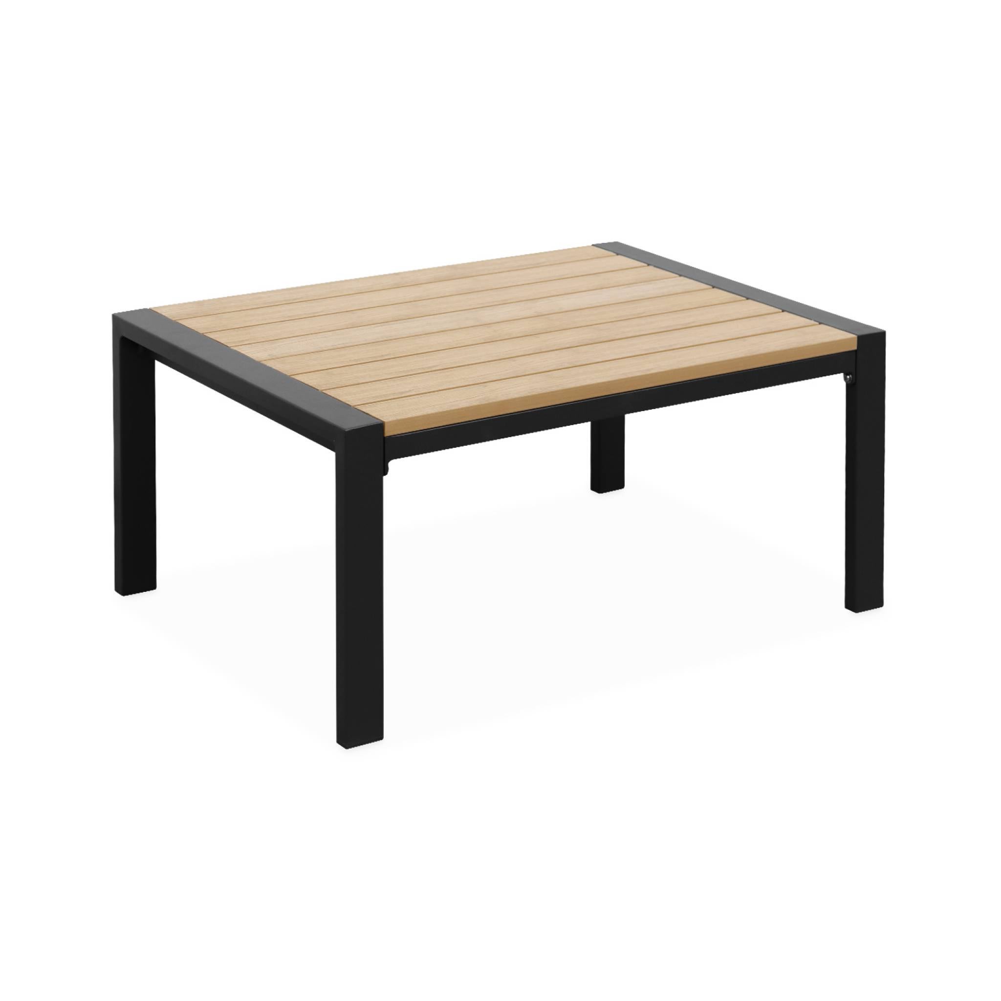 Salon de jardin Casoria. gris foncé. aluminium et polywood 4 places. 1 canapé. 2 fauteuils. 1 table basse - 7