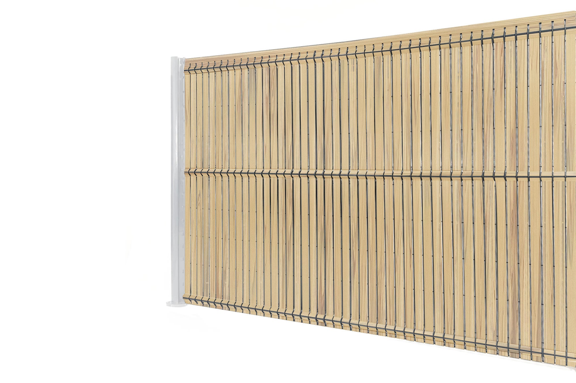 Kit lamelles occultantes PVC 4m CINTO H.150cm Beige - avec clips et profil de finition - 4