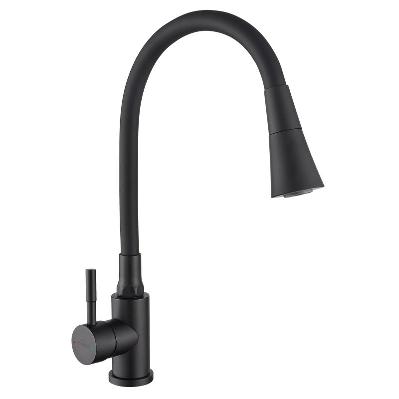 Bateria kuchenna Invena Felis z elastyczną 2f wylewką, czarny