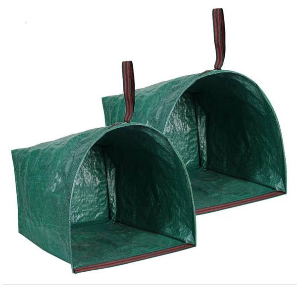 Szufelka 200l czarno-zielona, 76x56x43cm x 2 sztuki, worek do zbierania liści z ogrodu i podwórka, do sprzątania na zewnątrz