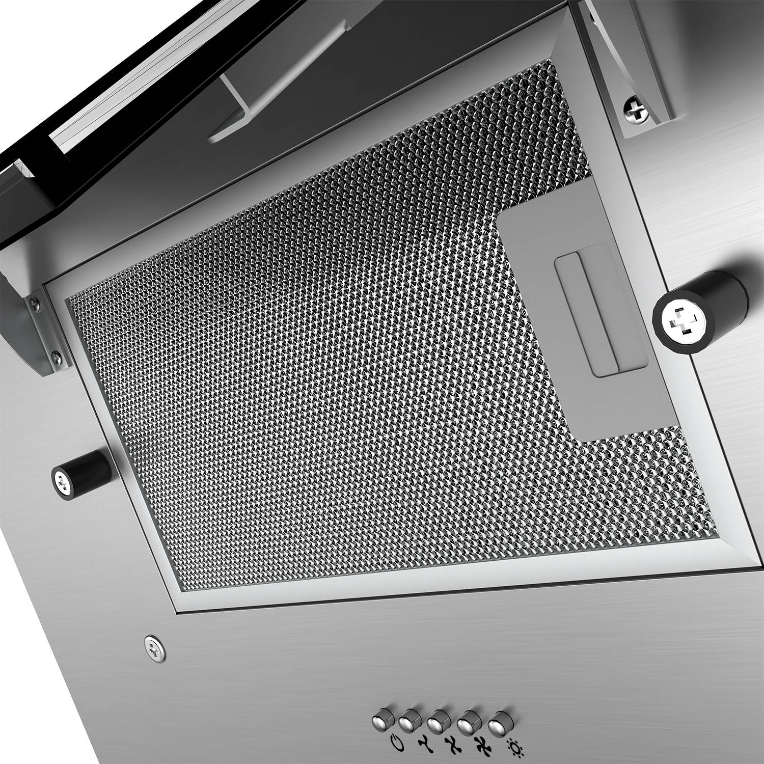 CIARRA Hotte aspirante inclinée 60 cm A++ 350 m³/h Recyclage ou Évacuation Filtre à charbon inclus Noir 736CBK60 - 4