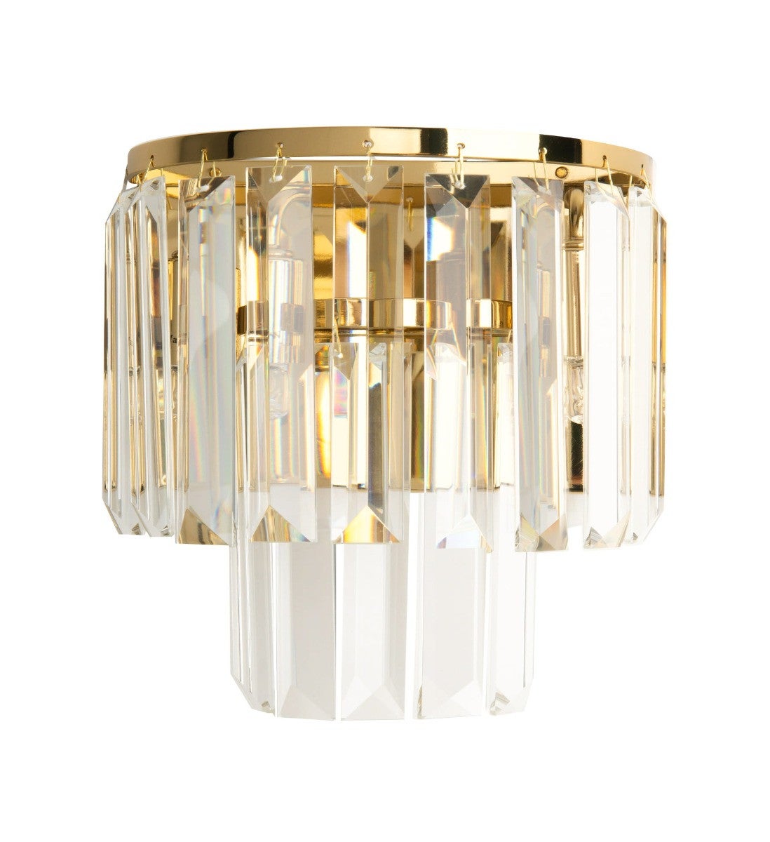 Kinkiet ścienny Monaco złoty 2xG9x40W szkło kryształowe wym: 19 x 18 x 11 cm metal IP20 Maxlight