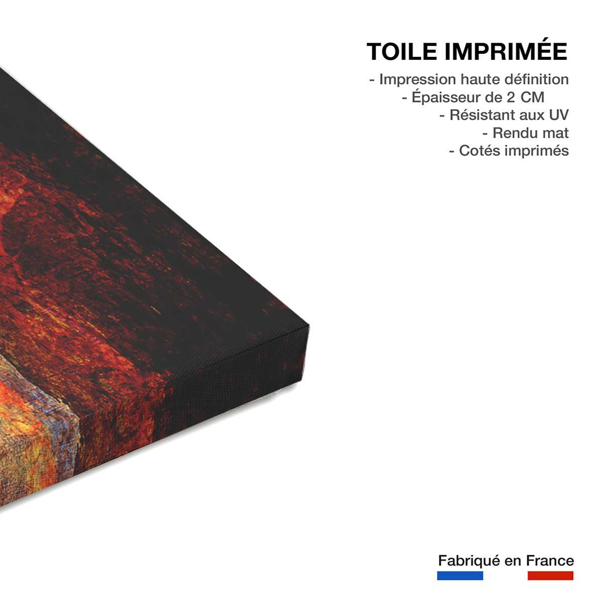 Tableau triptyque abstrait tempête solaire - 90x60 cm - 3