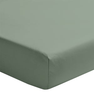 Drap Housse Percale De Coton Uni - 140x190 Cm - Fabriqué En France - Marron Foncé - Doux Et Respirant