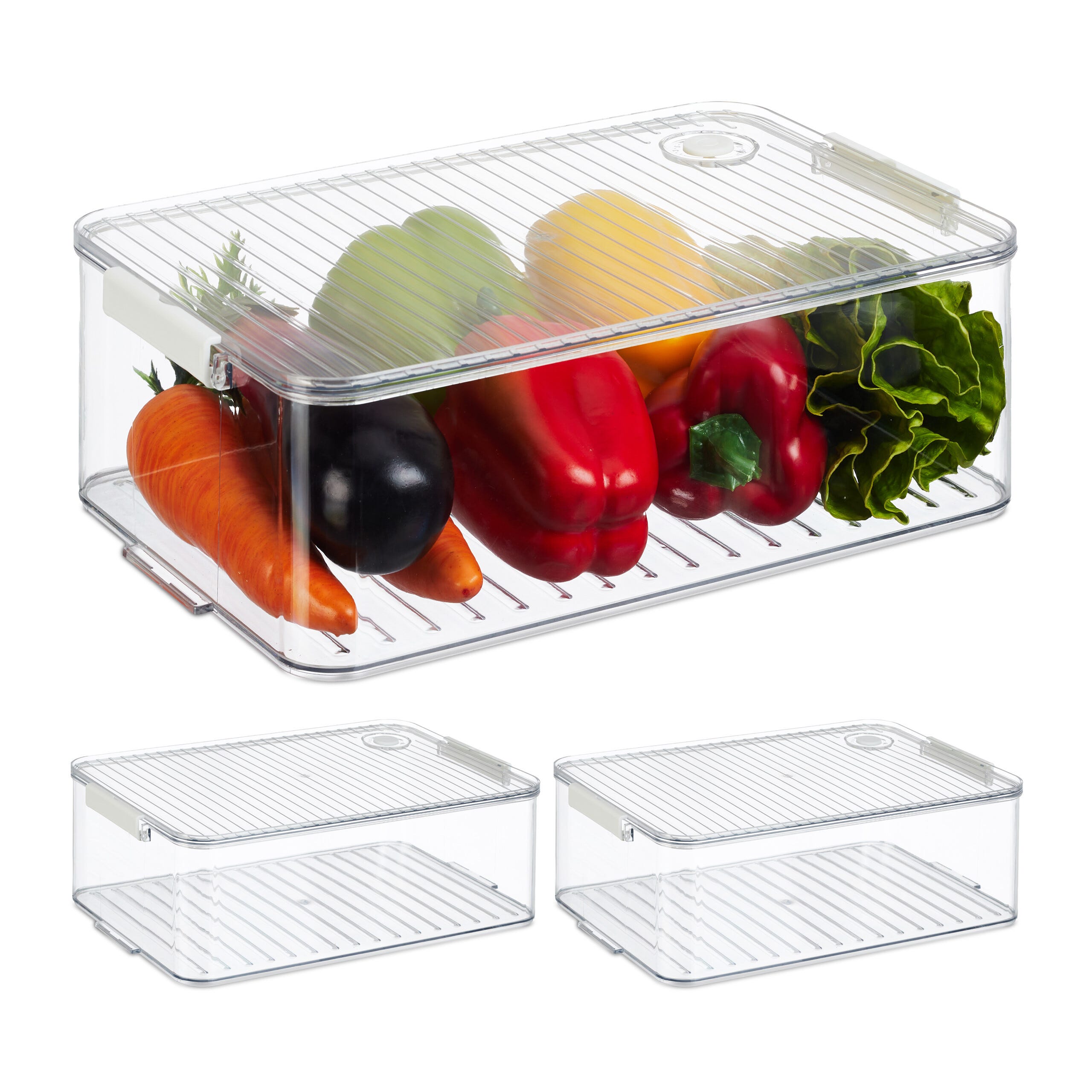 iDesign Box frigo con coperchio, Piccoli contenitori frigorifero in plastica adatti per 9 iDesign Box frigo con coperchio, Piccoli contenitori frigorifero in plastica adatti per 9