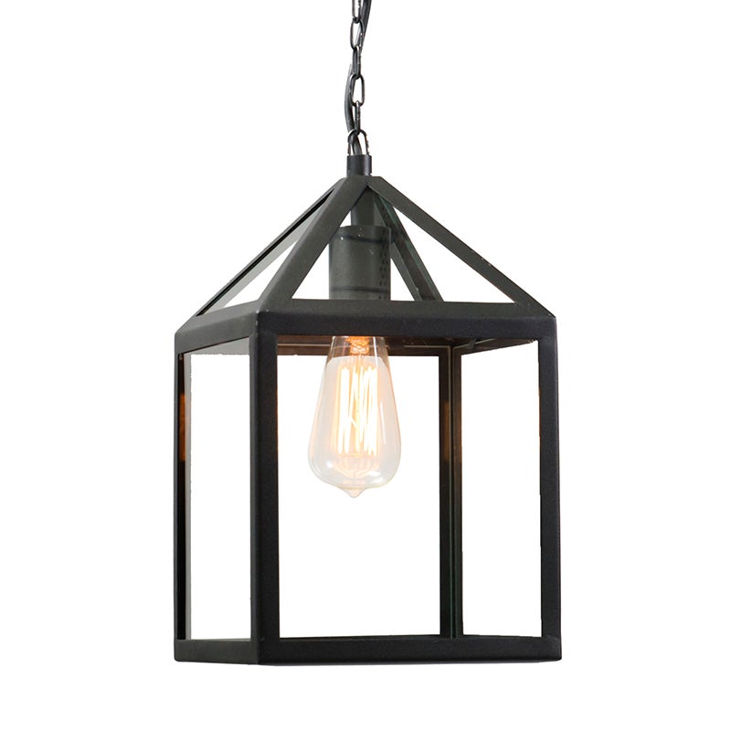Qazqa rustykalny lampa wisząca zewnętrzna do ogród - Amsterdam - czarny, max. 60w, kompatybilny z żarówką LED, e27, 21cm, IP23