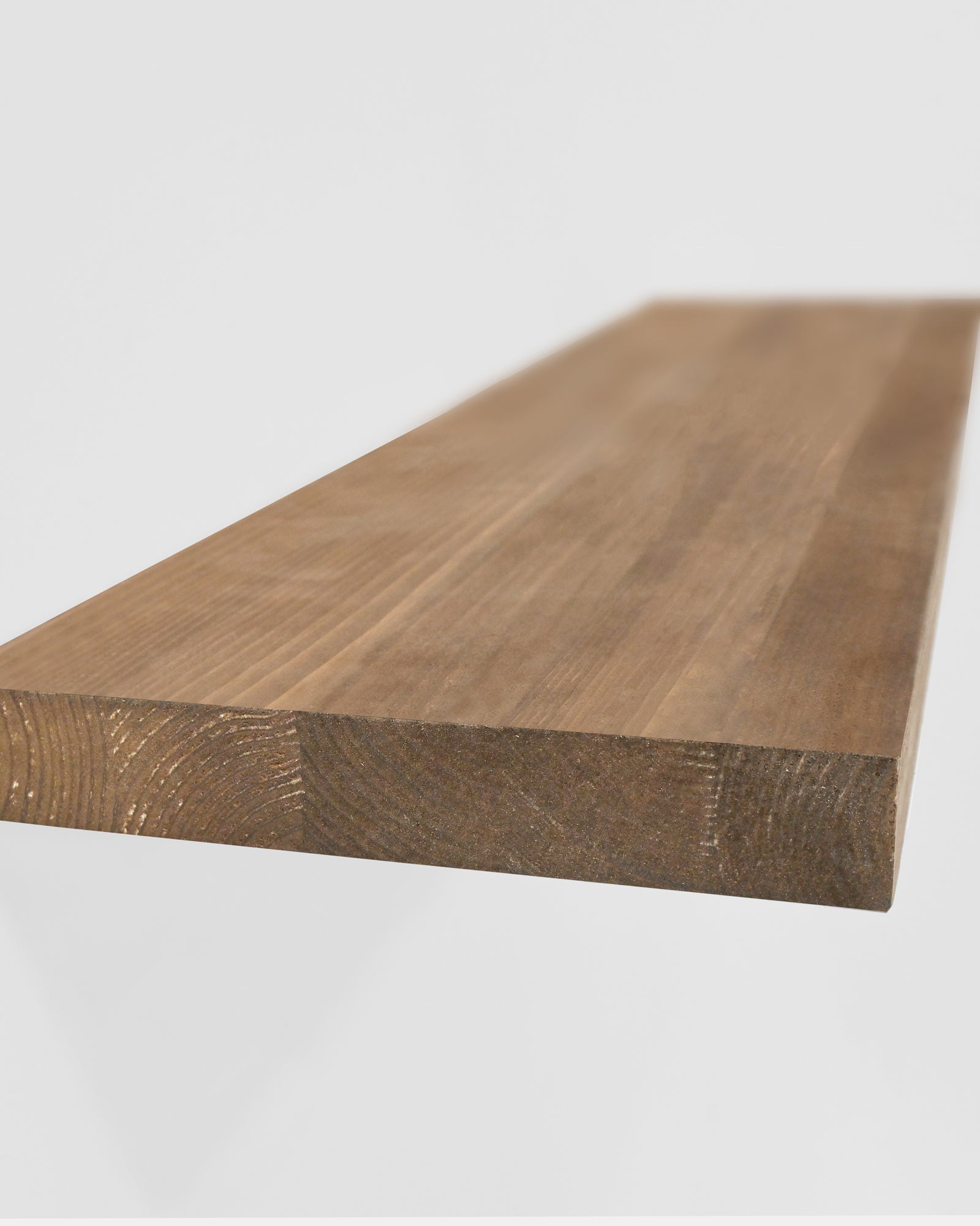 Pack 2 étagères 180x3,2x20cm flottantes en bois massif ton chêne foncé DECOWOOD - Modèle MELVA - 7