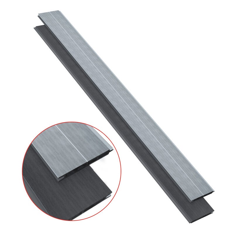 Lama per recinzione composita alveolare coestrusa reversibile - Grigio antracite/Grigio chiaro - 15,6 cm x 148 cm - 3