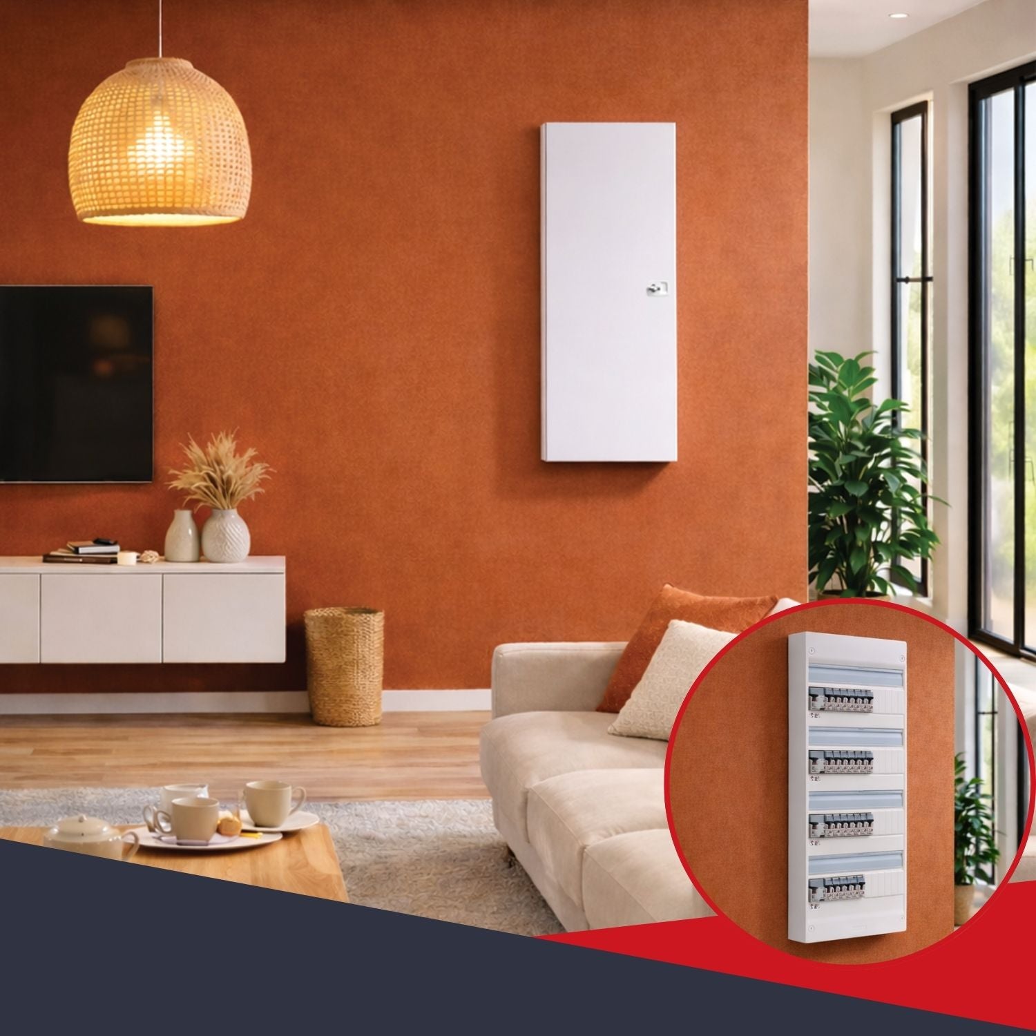 Coffret d'habillage ATOLE 13 modules en acier blanc avec serrure à clef - H 79 x L 34 x P 14 cm - Réf. RCH300GSS - 5