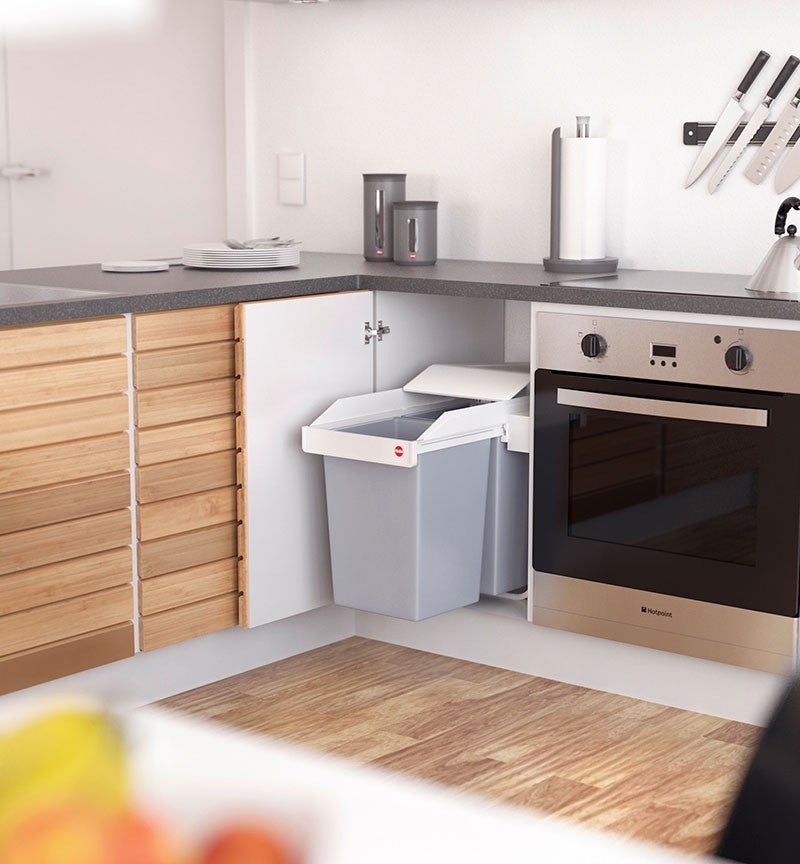 Cubo de reciclaje integrable multi-box duo l de 2x14 litros hailo 3659-001