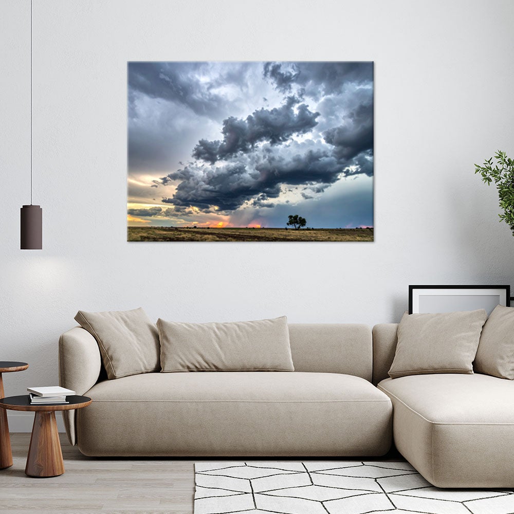 Obraz nowoczesny do salonu sypialni biura, Ciemne szare chmury krajobraz 120x80 - 2