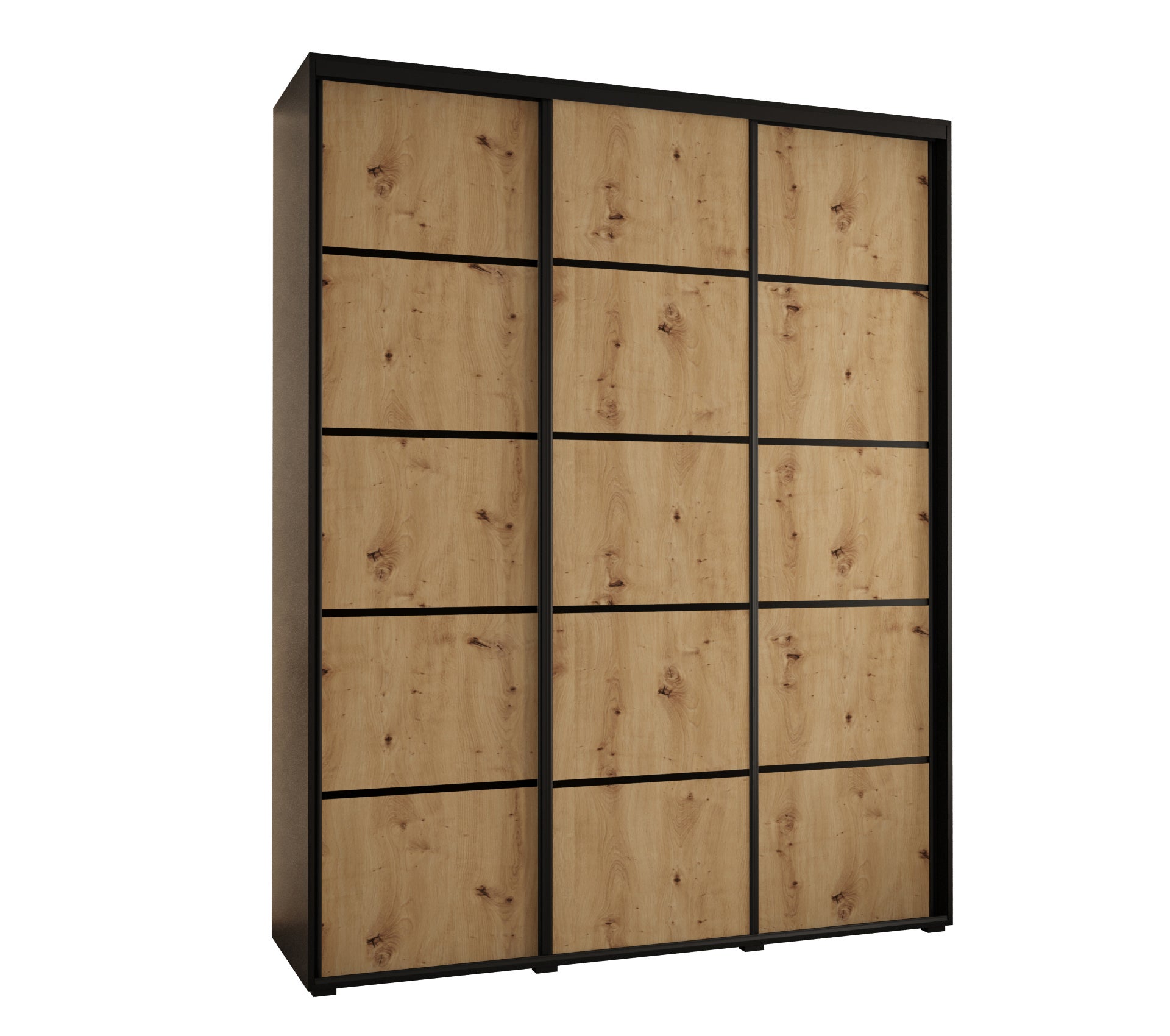 Szafa przesuwna wysoka Davos 4 190 x 45 x 235,2 cm czarny + artisan + u. czarny - Abiks Meble