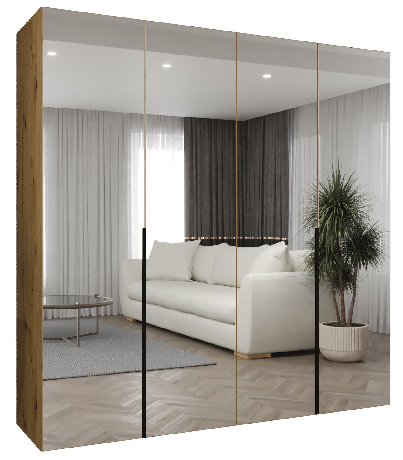 Szafa uchylna otwierana Alicante 3 200 x 52 x 202 cm artisan + u. czarny Abiks Meble