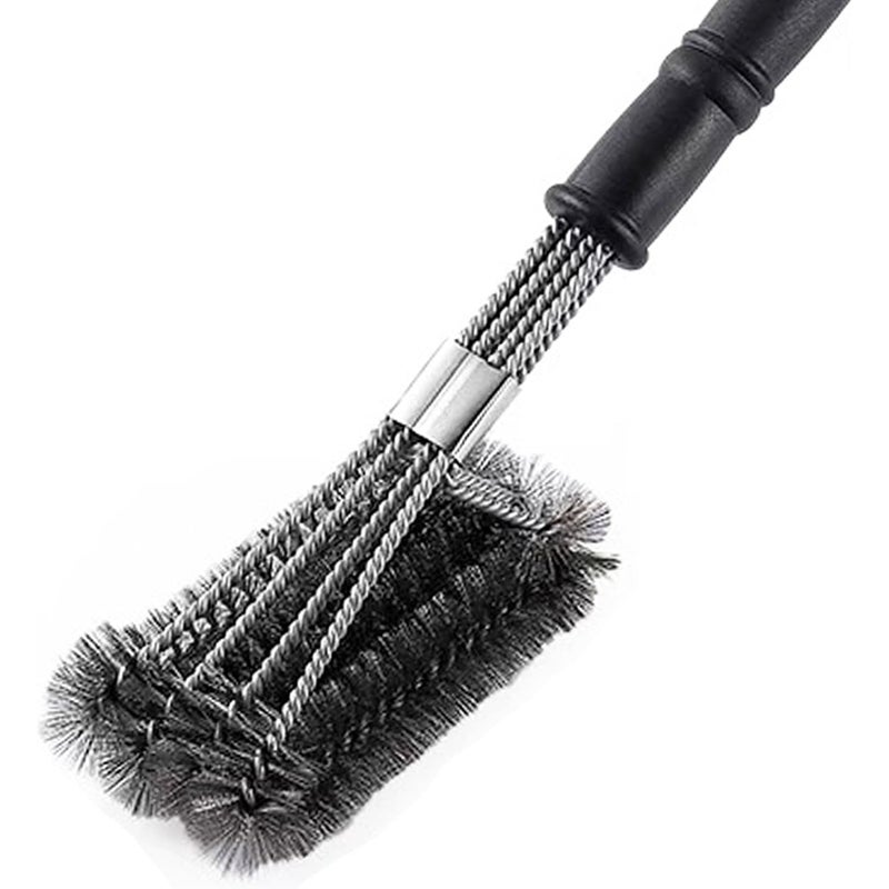 Szczotka do czyszczenia grilla z 4 rzędami spiralnych drucianych włosi, odpowiednia do akcesoriów do grilli gazowych, węglowych i etrycznych