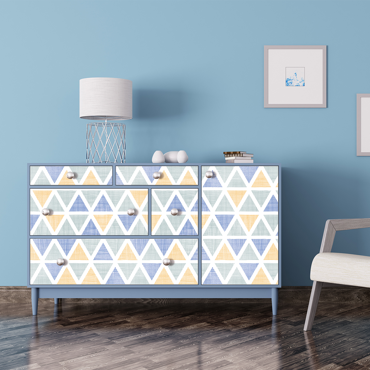 Vinilo muebles escandinavos aslaug - adhesivo de pared - revestimiento sticker mural decorativo - 40x60cm