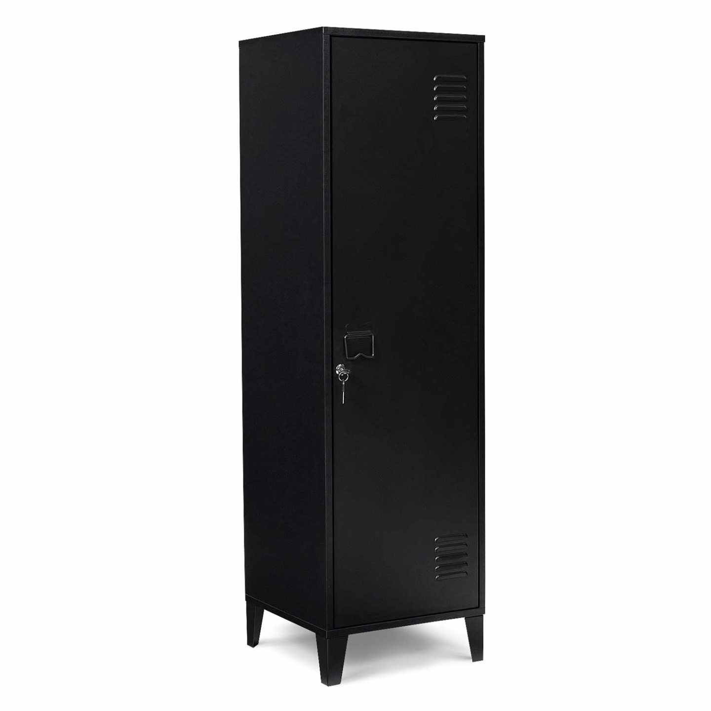Armoire vestiaire ESTER 1 porte métal noir design industriel - 2