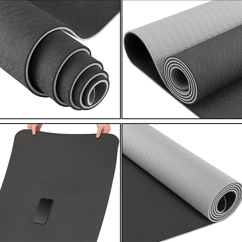 MSPORTS Tappetino Protettivo Per Pavimento NBR 6 Mm - Per Tapis Roulant, Home Trainer, Yoga E Palestra - 180x90 Cm Grigio