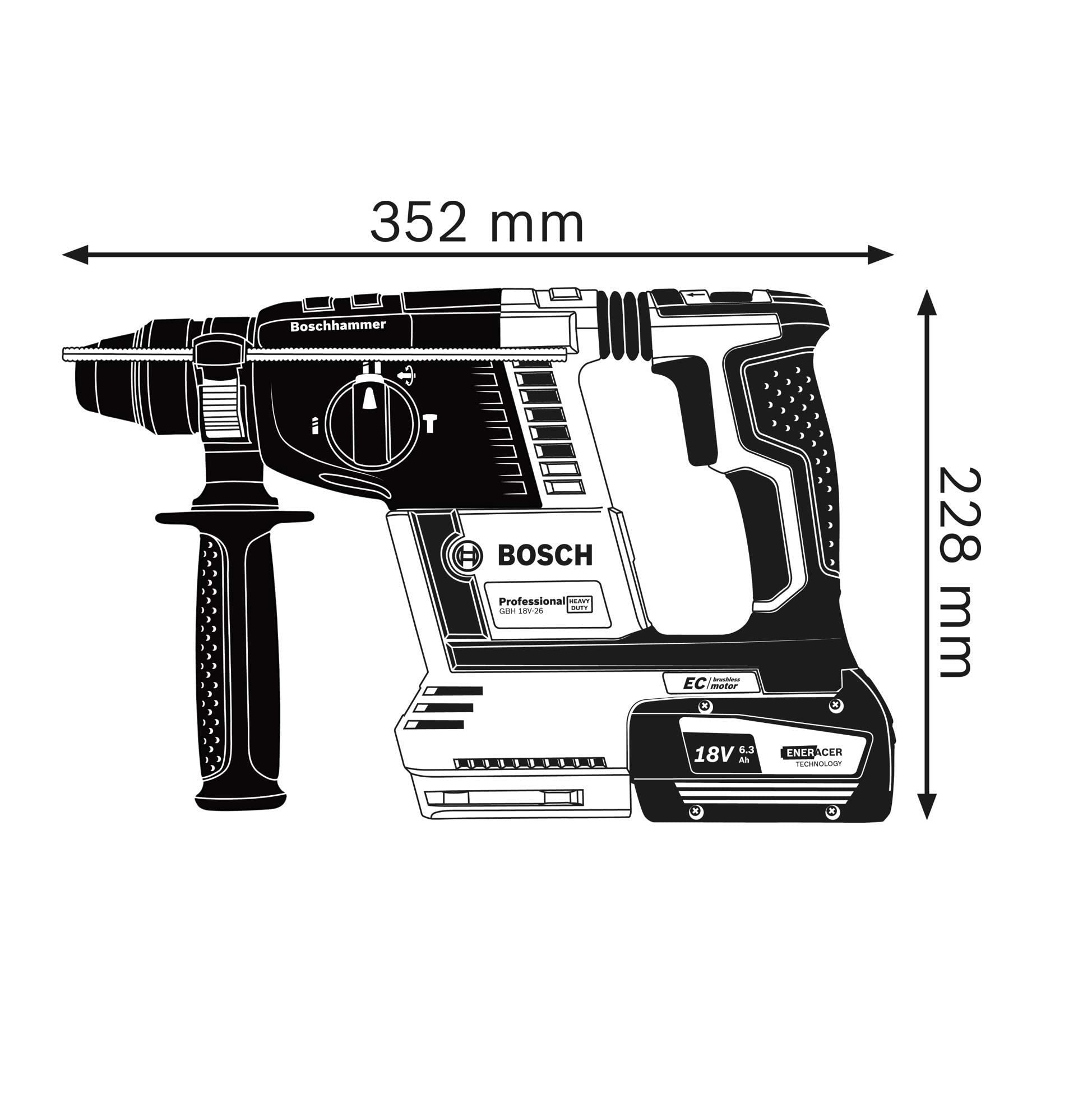 Perforateur SDS Plus GBH 18V-26 (machine seule) - BOSCH 0611909000 - 9