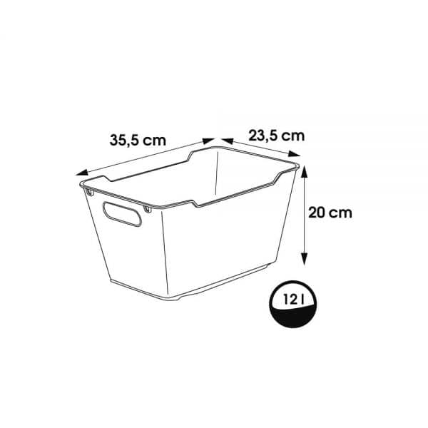 Caixa de armazenamento 35,5 x 23,5 x 20, cinza nórdico - 4