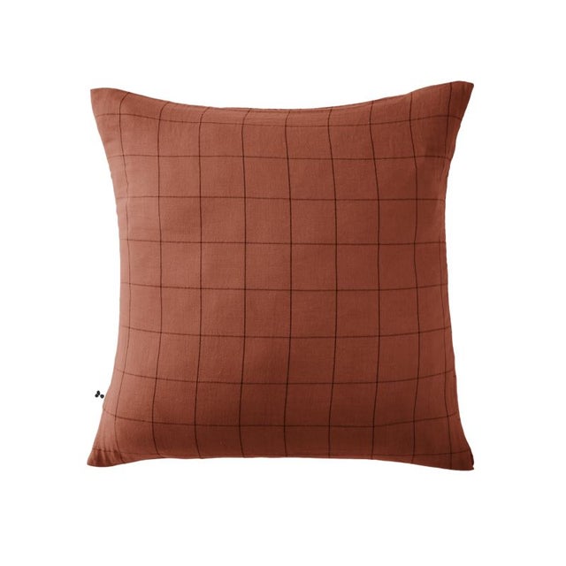 Taie d'oreiller Tissé-teint grands carreaux Déco 