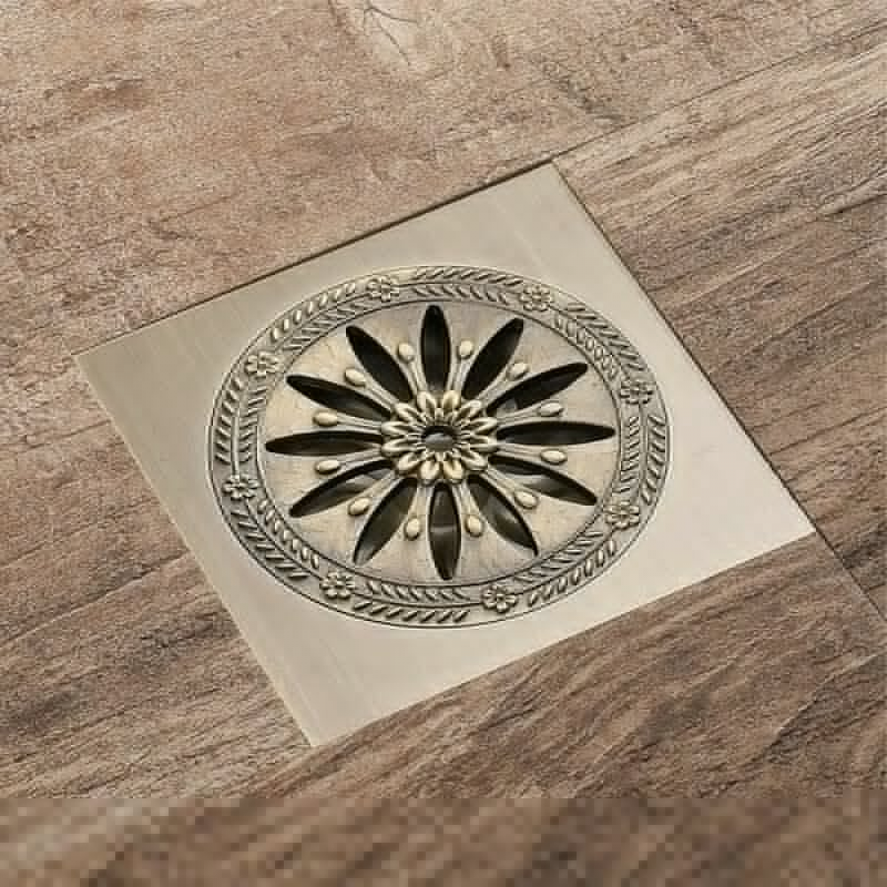 Sitko do zlewu - odpływ podłogowy - kratka prysznicowa redukująca włosy - miedź - 1 sztuka - 10 x 10 cm - brąz