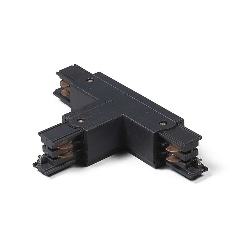 Connecteur Droit Pour Rail D’Alimentation Triphasé | TEAR N | Fiches L Et R | Noir | 100 Mm | IP20 | Pour éclairage Intérieur