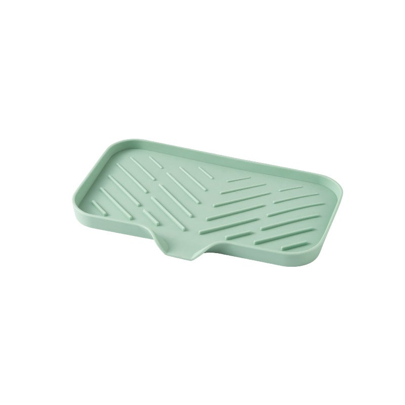 Jasnozielony silikonowy uchwyt na gąbkę 24 x 15 x 1,7 cm, 1 tacka do zlewu, szczotka do mydła, odpowiedni do kuchni i łazienki