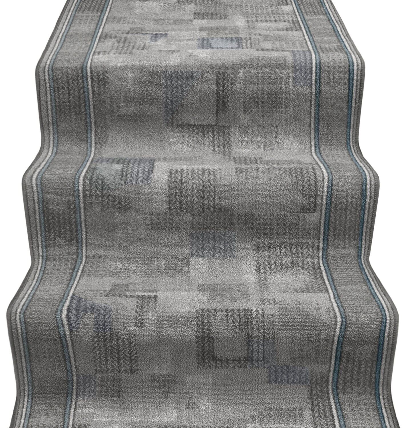 Alfombra de pasillo 67x300 cm escaleras ingreso bordeada alfombra peldaños antideslizante gris