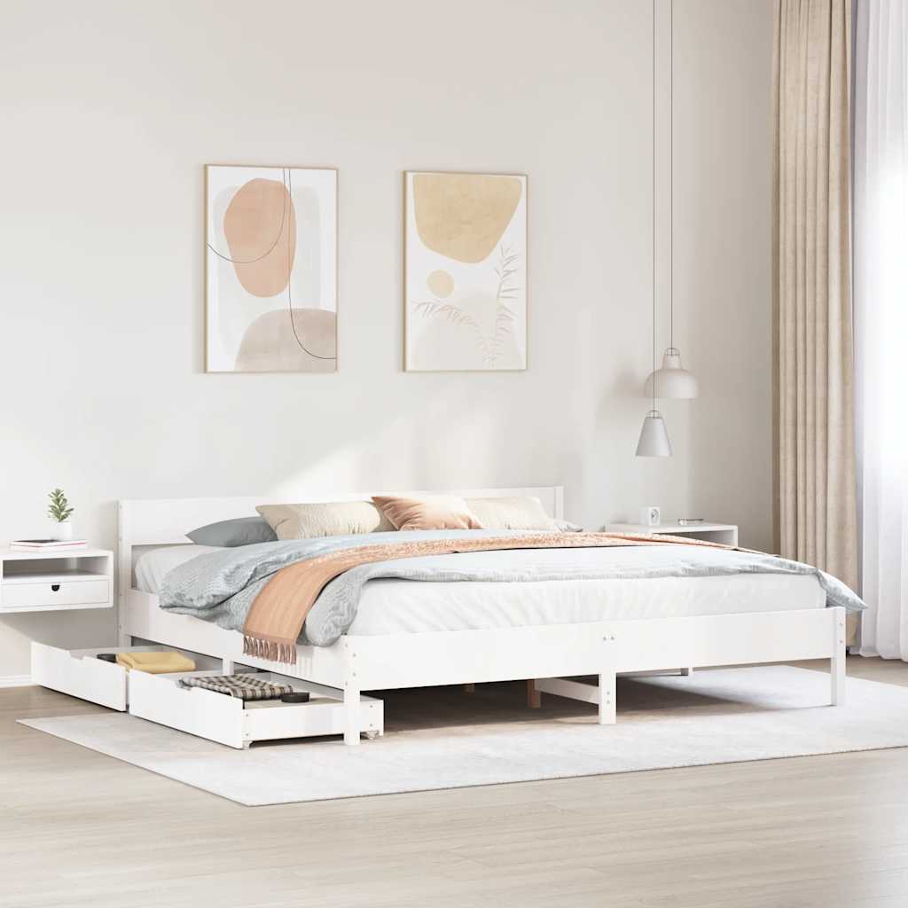 Łóżko Drewniane Rama Łóżka Sofa Biała Do Sypialni Pokoju 200x200 cm
