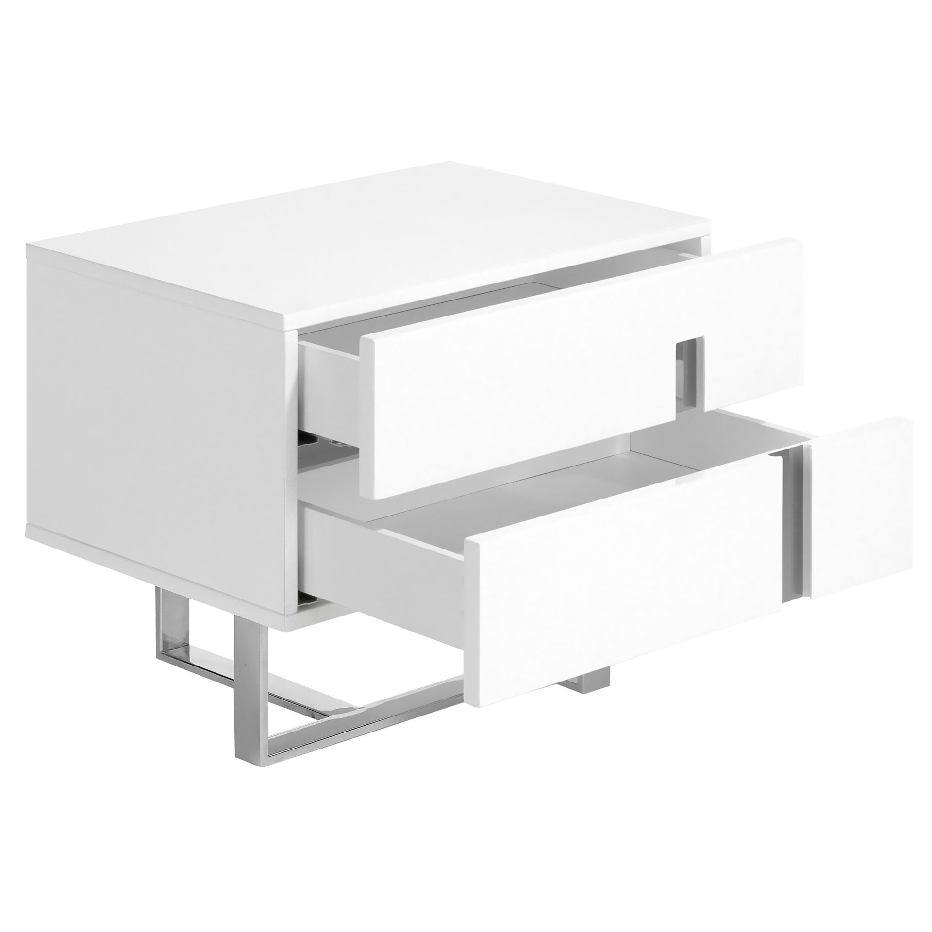 ANGEL CERDA Table de chevet bois blanc et acier chromé - 7