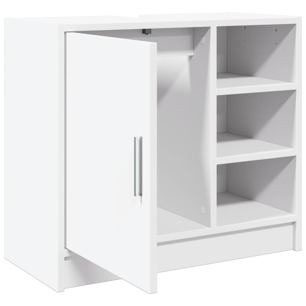 Mueble lavabo blanco 63x29x55 cm de madera contrachapada - 5