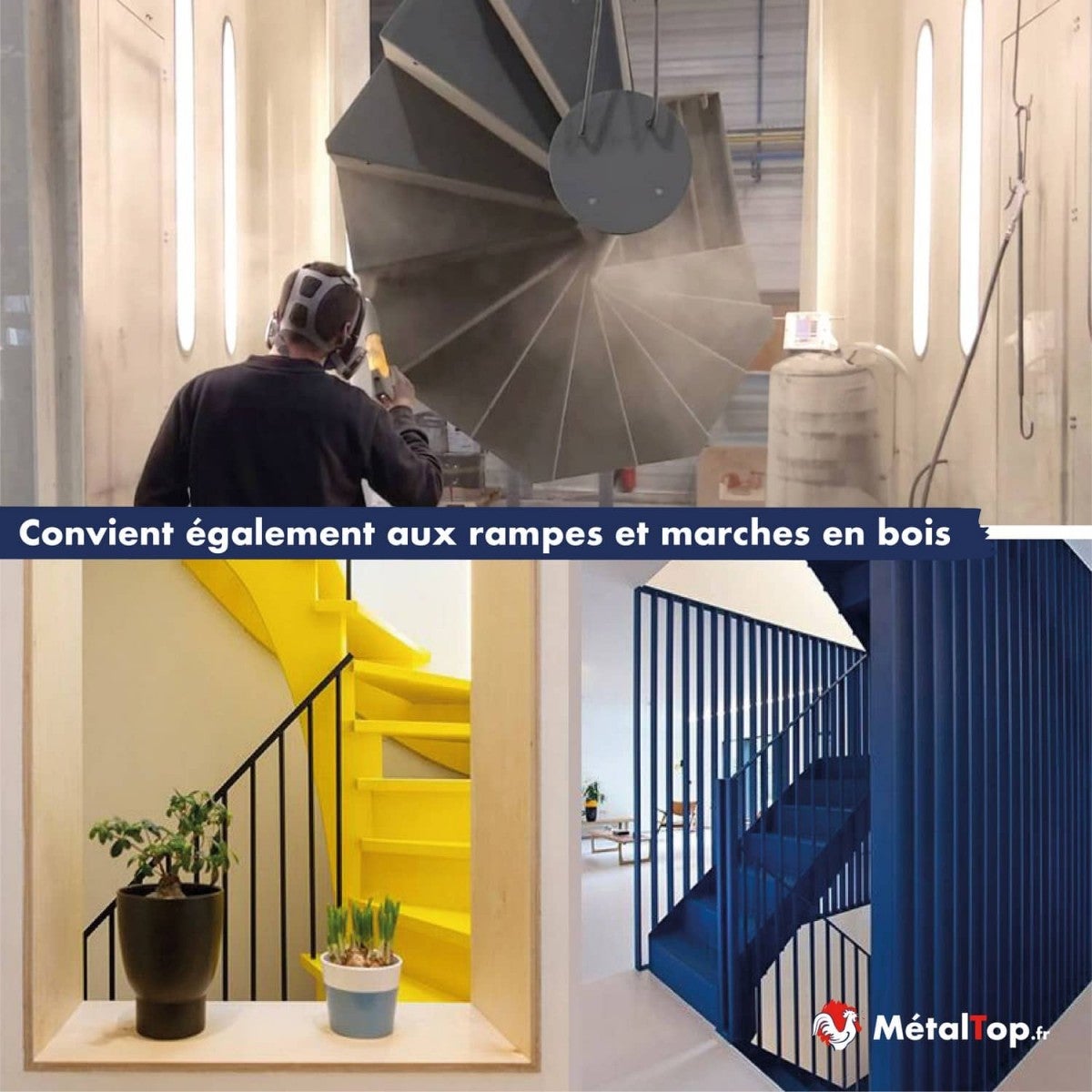 Peinture Escalier Metal - Metaltop - Gris beige - RAL 7006 - Pot 15L - 8